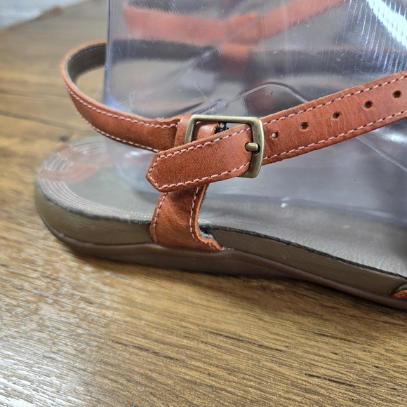 Chaco Dorra Burnt Orange Leather Strappy Sandals - Picture 8 of 9